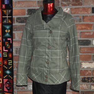 ORB Rain Utility Jacket Green Plaid Coat Waterproof Rating 10,000mm Small Mint